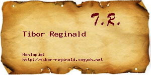 Tibor Reginald névjegykártya